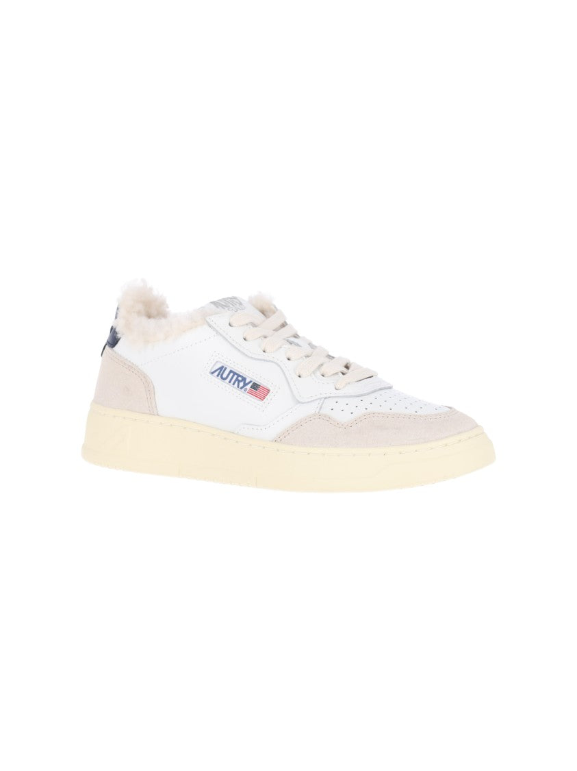 Autry White Calfskin Medalist Low-Top Sneakers
