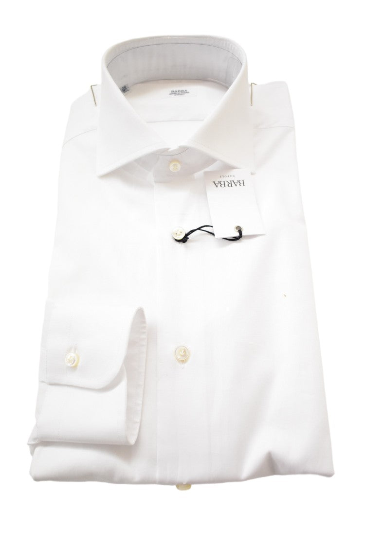 Barba White 100% Cotton Classic Fit Shirt