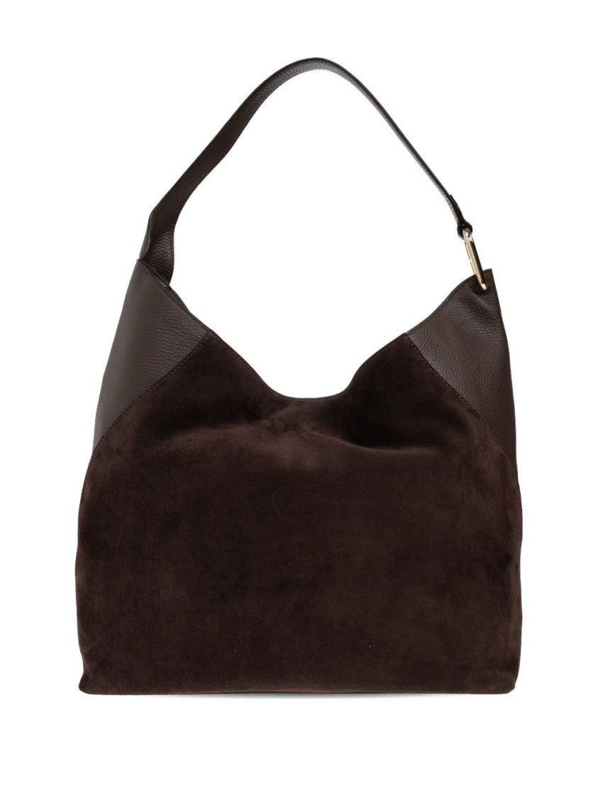 Furla Slouchy Leather Shoulder Bag With Gold Accents