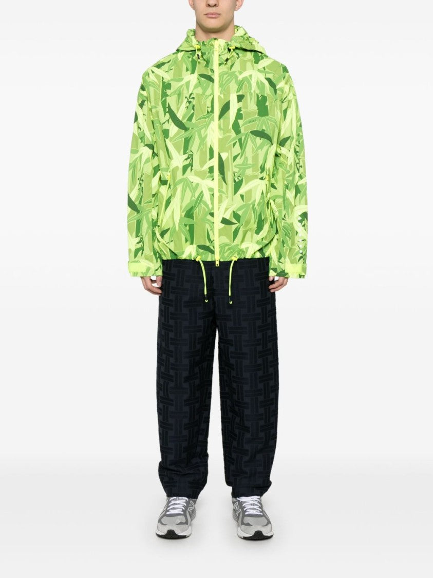 Kenzo Lime Green Drawstring Hood Zip Jacket