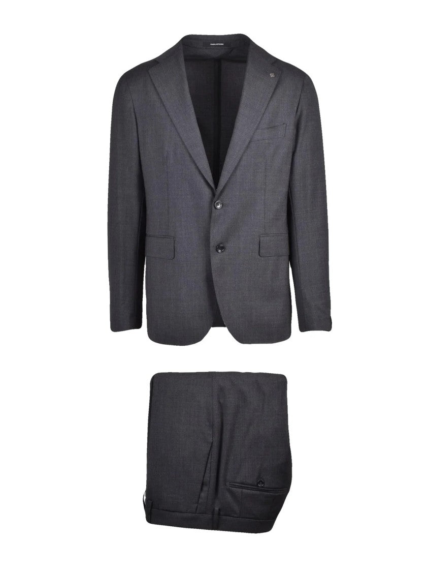 Tagliatore Grey Stretch Virgin Wool Formal Suit