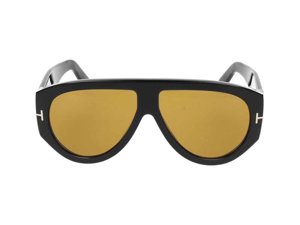 Tom Ford Oversized Aviator Sunglasses With Glossy Black Finish Ft1044 01E