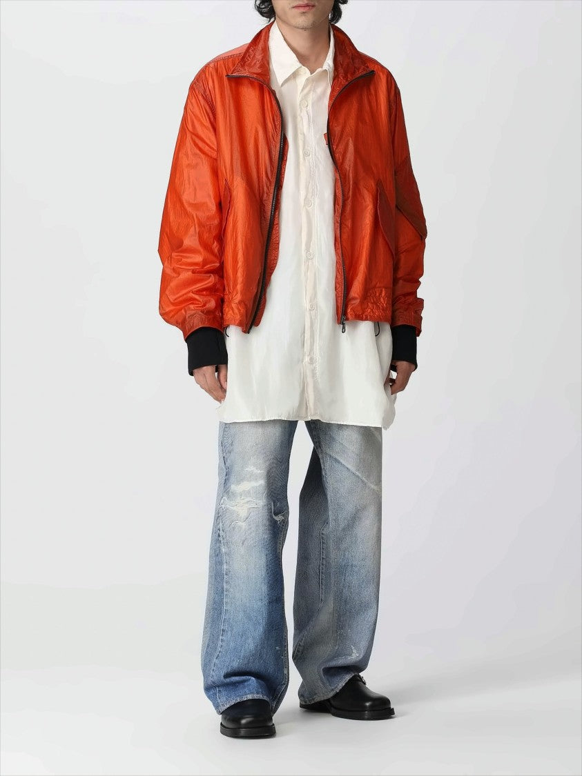 Our Legacy Lightweight Orange Jacket With High Collar