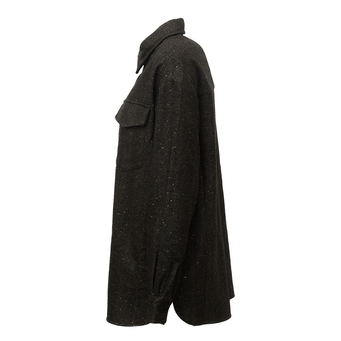 Mc2 Saint Barth Cambry Sequin Herringbone Wool-Blend Overshirt