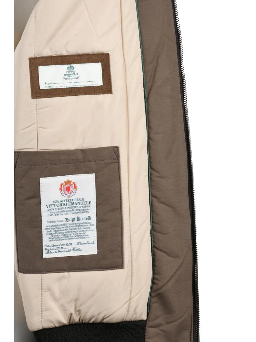 Luigi Borrelli Napoli Brown Quilted Polyester-Blend Jacket