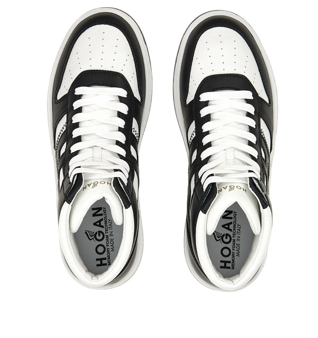 Hogan High-Top Sneakers With Zigzag Stitch Detail