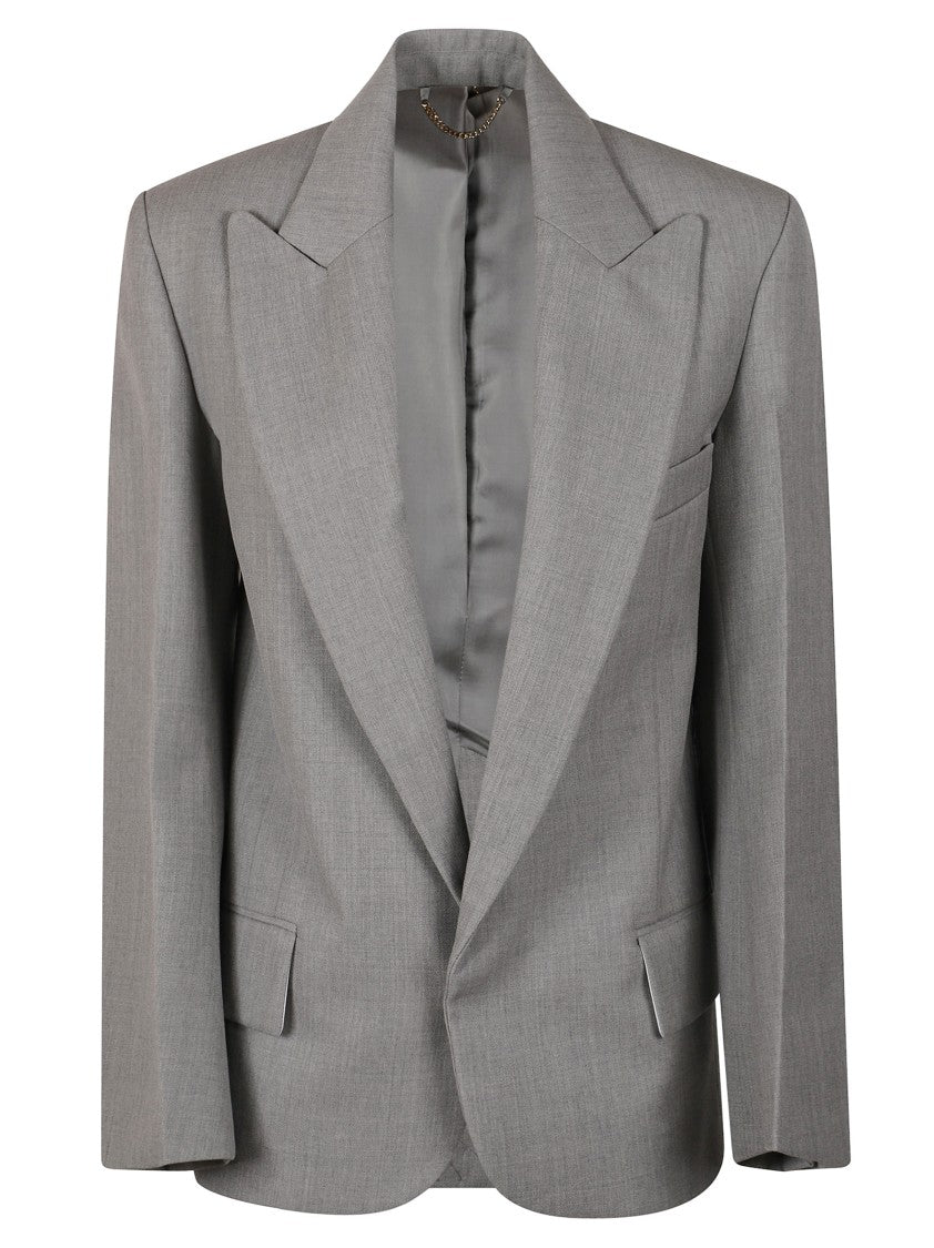 Victoria Beckham Tailored Grey Blazer With Structured Silhouette