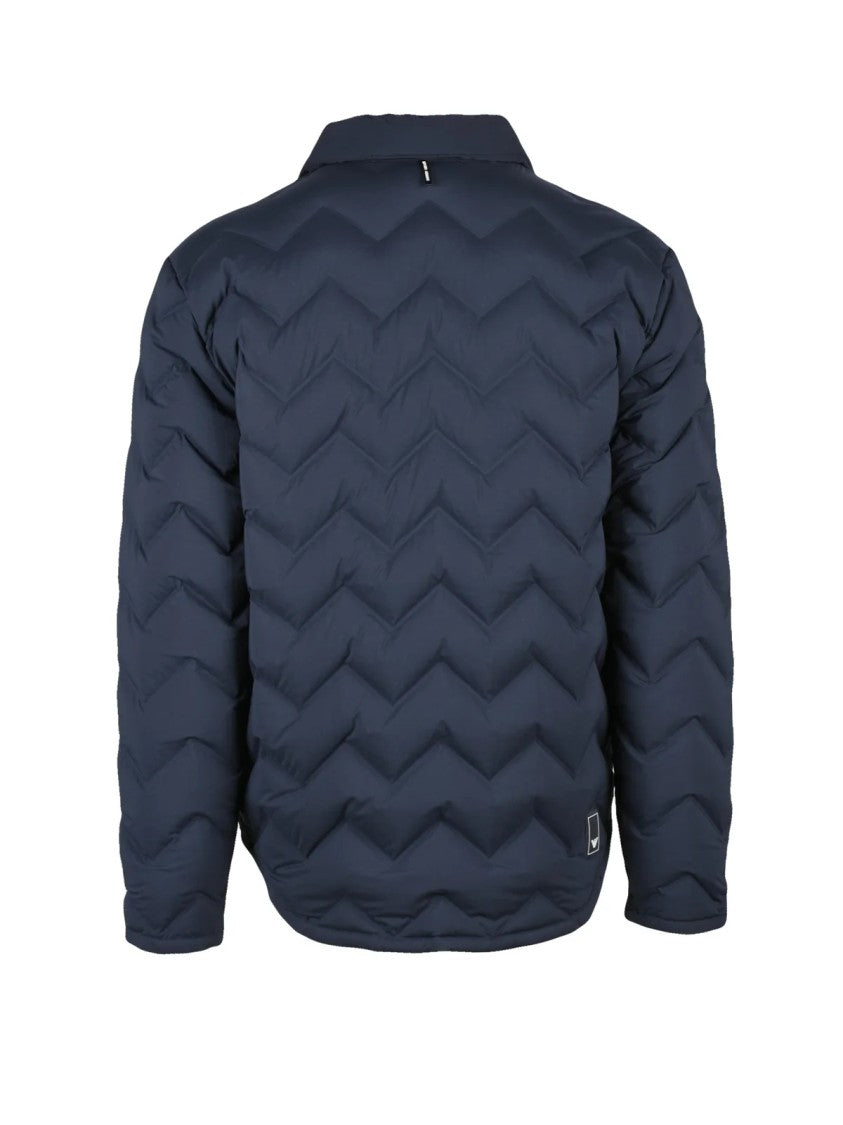 Emporio Armani Chevron-Patterned Down Jacket With Snap Button Closure