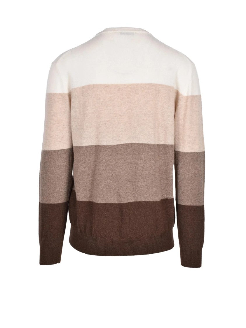 Cashmere Company P. Gradient Striped Crew Neck Sweater By Cashmere Company P.