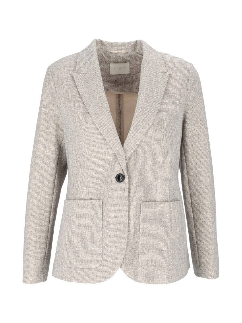 Circolo 1901 Textured Patch Pockets Regular-Fit Blazer