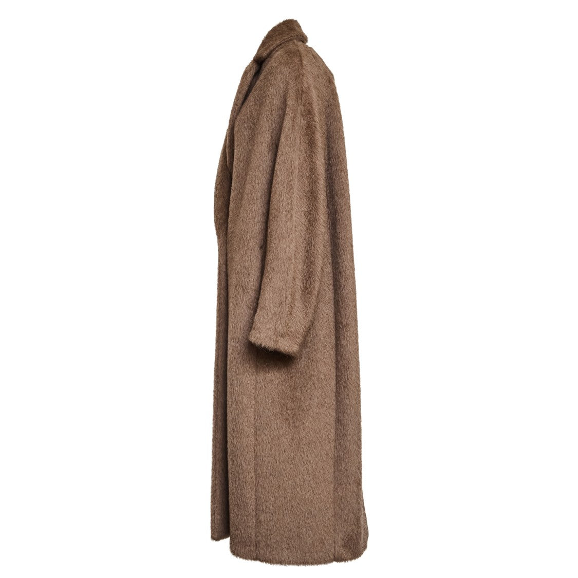 Max Mara Long Pile Wool-Alpaca-Cashmere Blend Coat With Oversized Fit