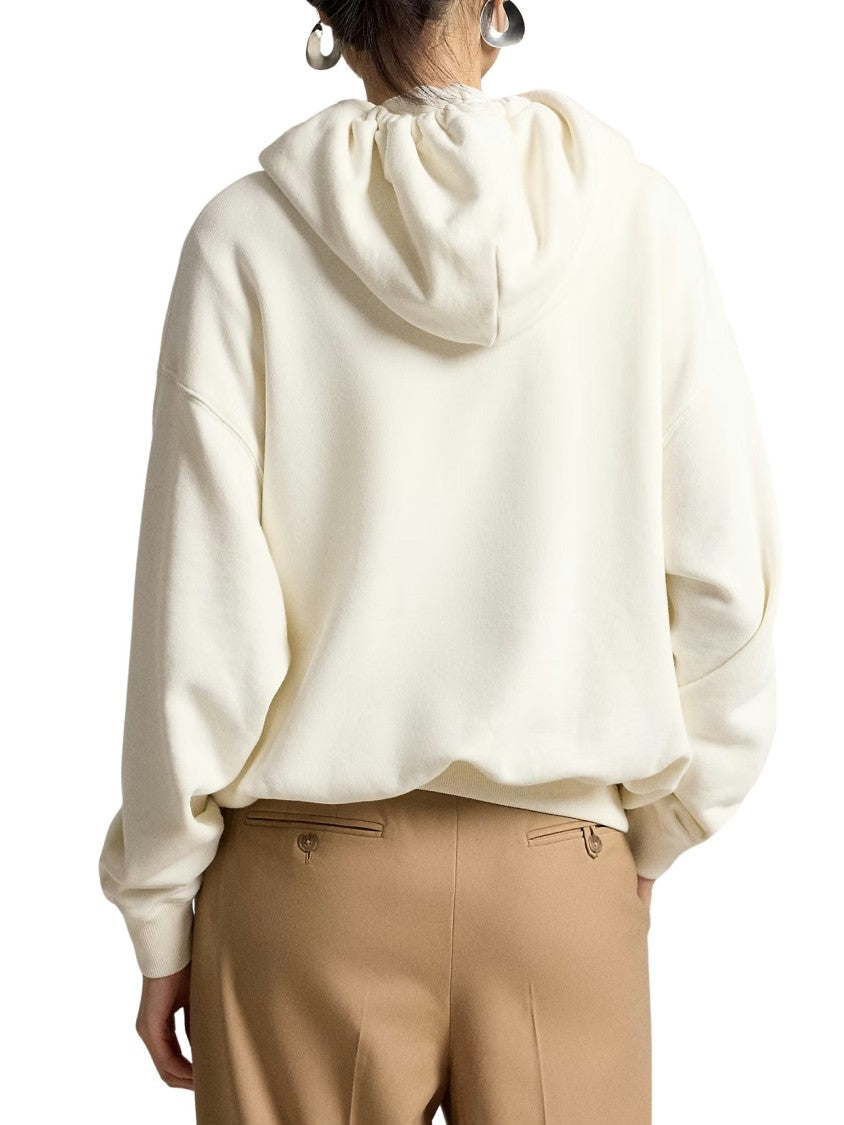 Polo Ralph Lauren White Bear Graphic Drawstring Hoodie