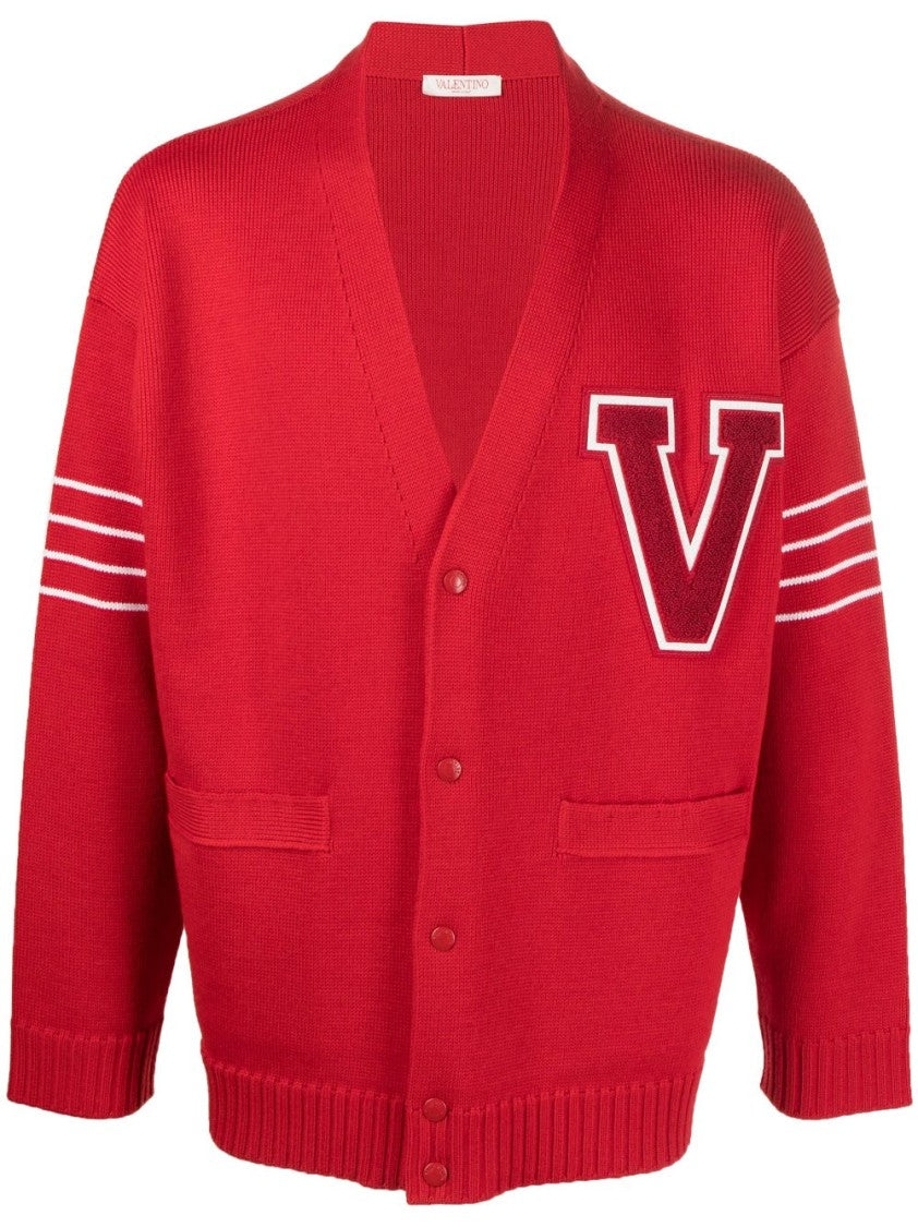 Valentino Garavani Vlogo-Patch Wool Cardigan