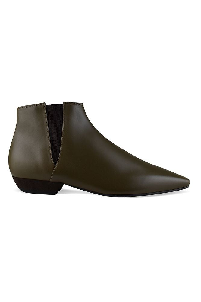 Loro Piana Khaki Green Smooth Leather Sumire Boots