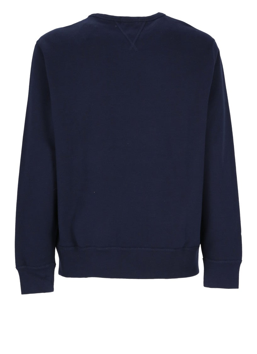 Polo Ralph Lauren Blue Red Embroidered Pony Crew Neck Sweatshirt