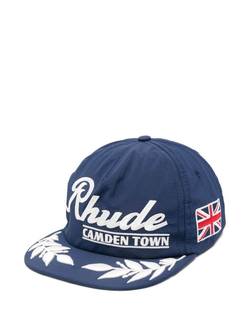 Rhude Navy Blue Leaf Embroidery Camden Hat