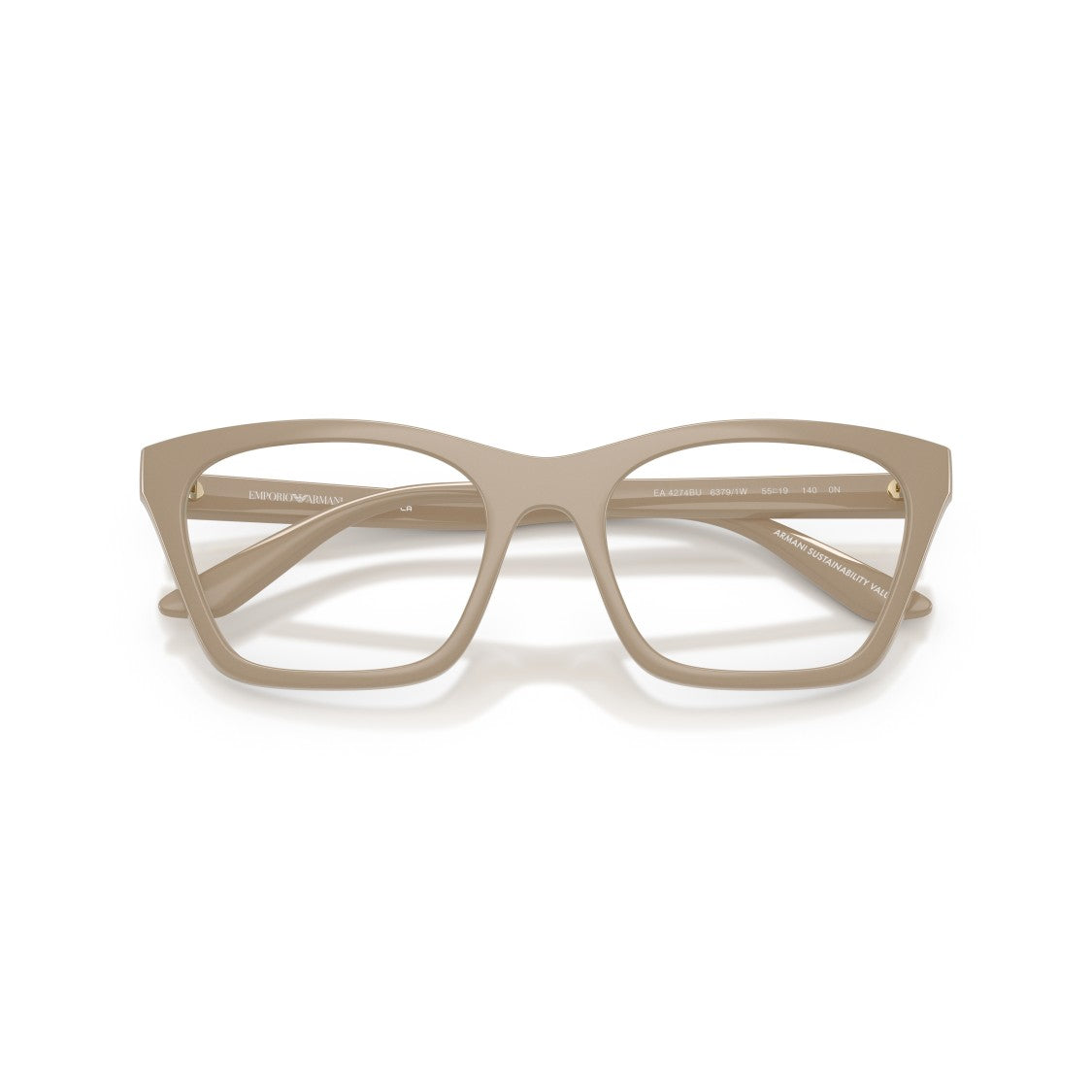 Emporio Armani Oversized Square Frame Eyeglasses With Gold-Tone Accents