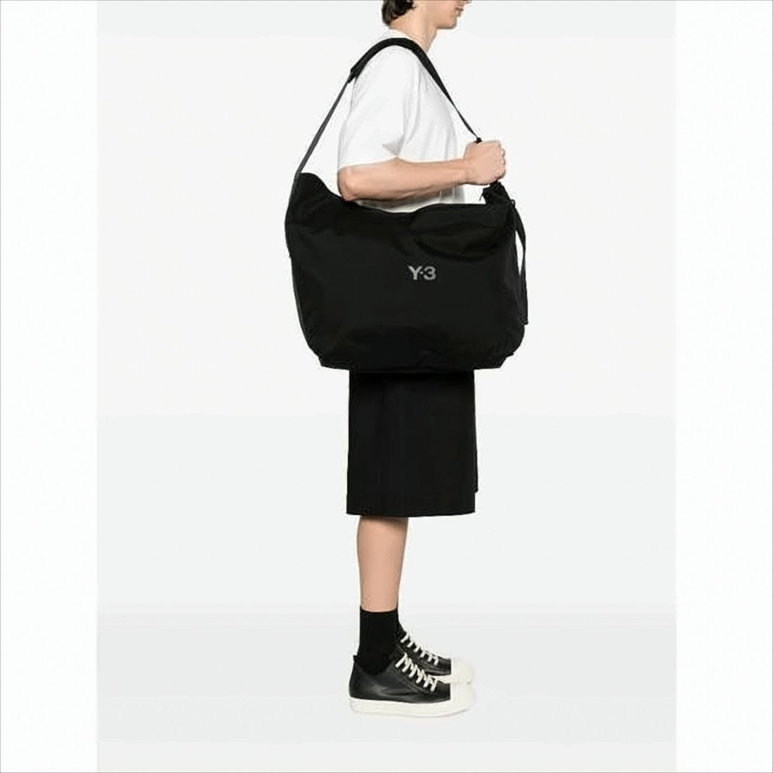 Y-3 Large Minimalist Shoulder Bag With Embossed Logo