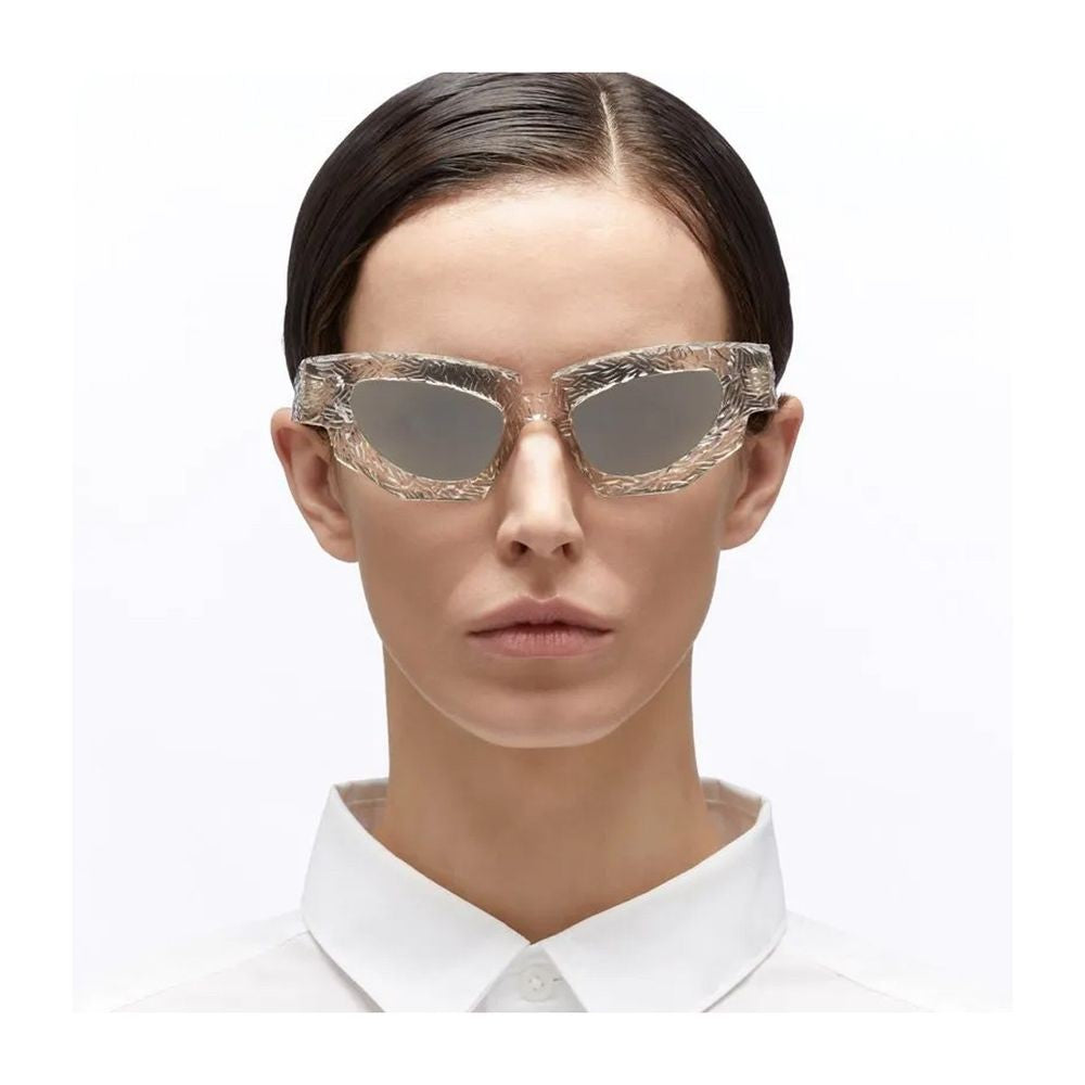 Kuboraum Mask F5 Oroshi Sculptural Cat-Eye Sunglasses In Transparent Acetate