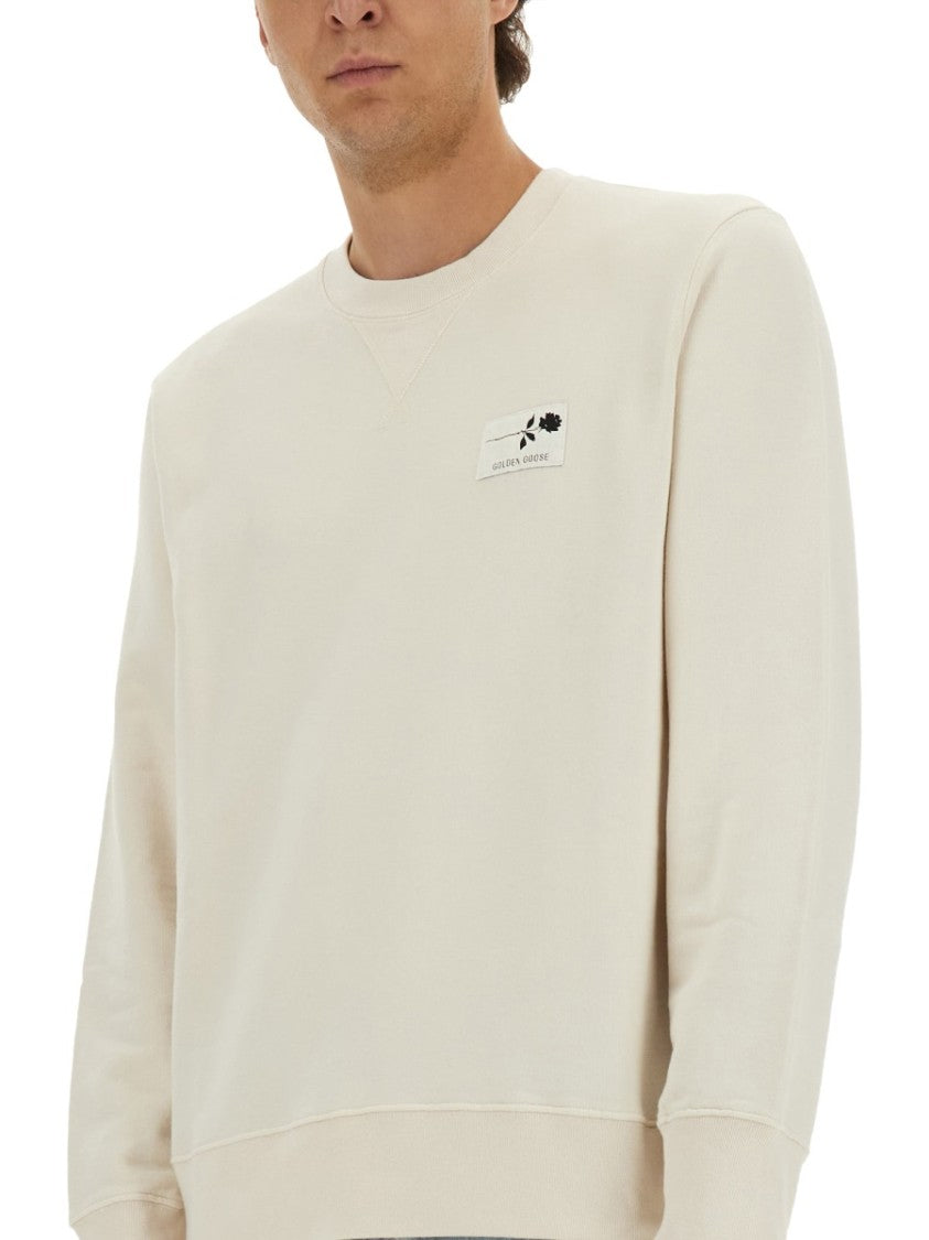 Golden Goose Regular Fit Cotton Sweatshirt With Graphic Detail