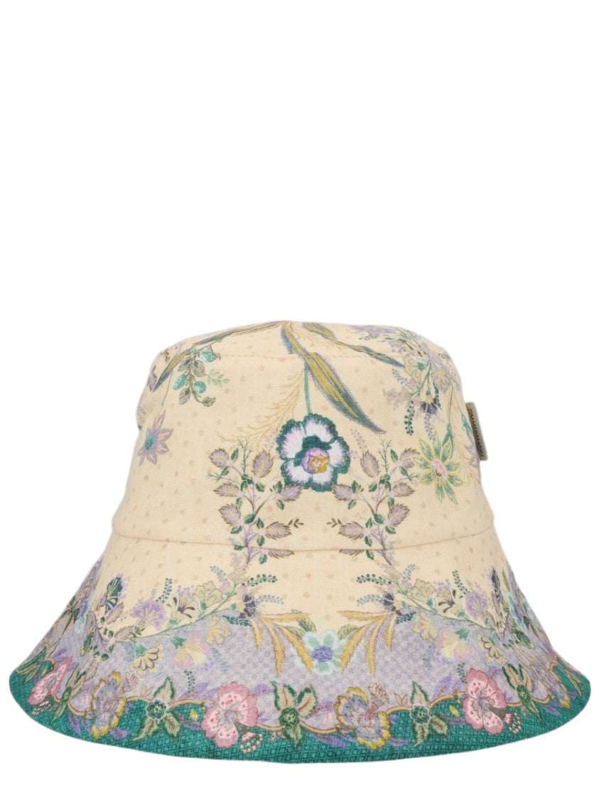Zimmermann Floral Embroidered Bucket Hat With Artistic Detailing