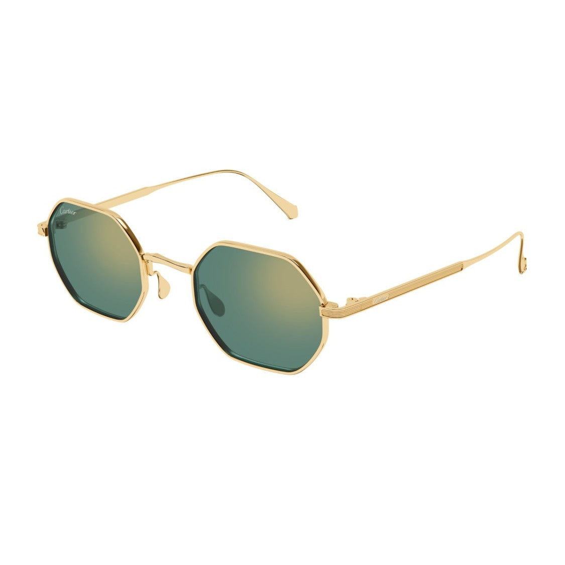 Cartier Gold Signature C De Cartier Titanium Geometric Sunglasses