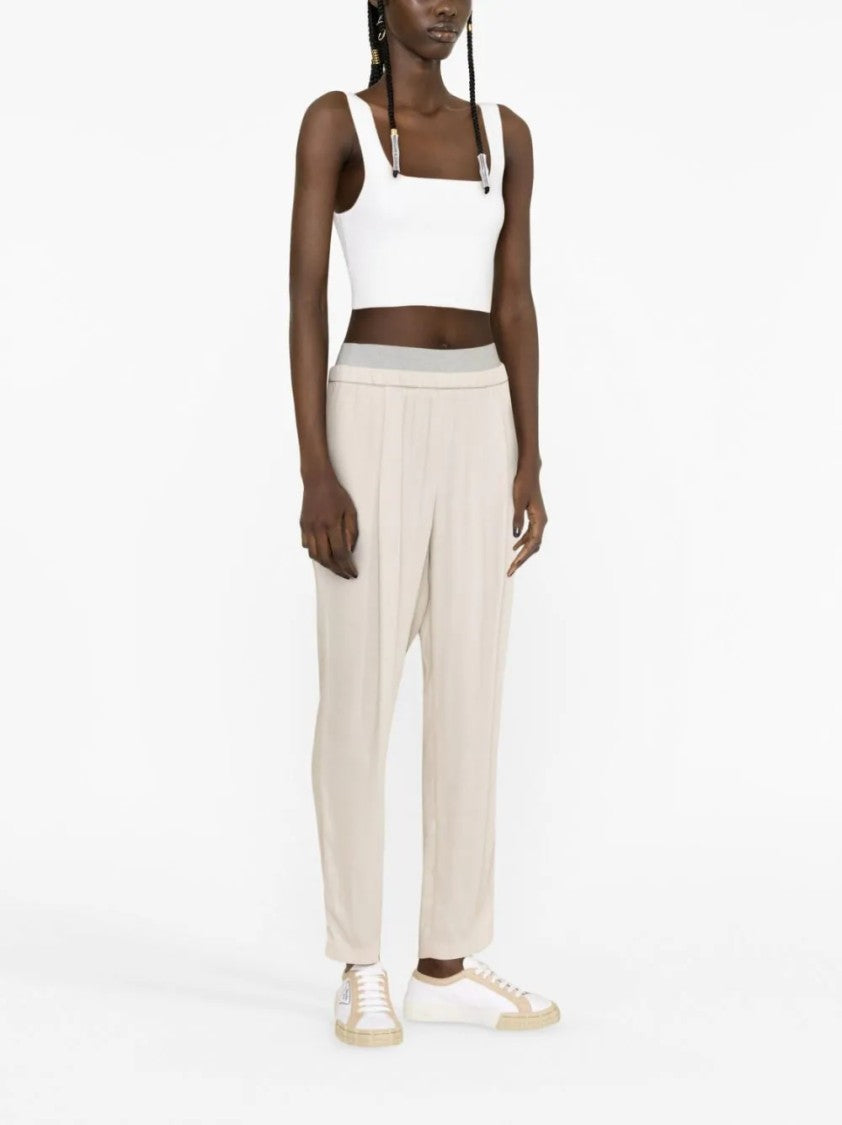Fabiana Filippi High-Waisted Trousers With Pleated Detailing And Elastic Waistband