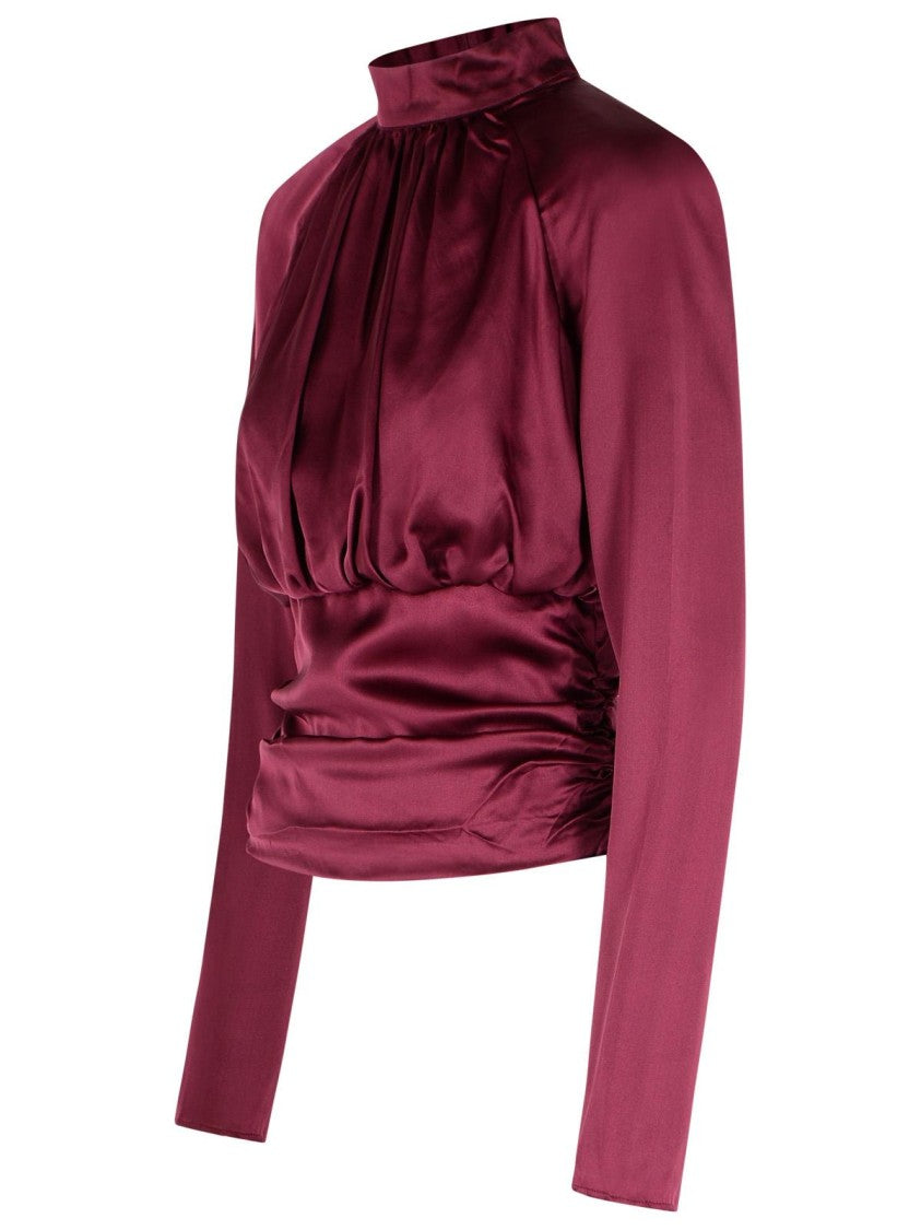 Rotate Kala' Burgundy Silk Blouse