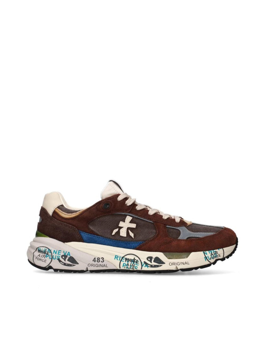 Premiata Mesh And Suede Lace-Up Sneakers