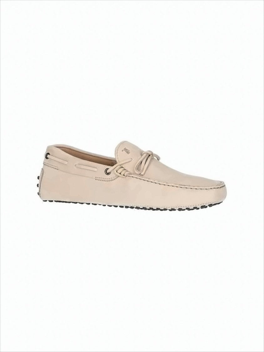 Tod's Moccasin Toe Loafers With Lace Detail And Rubber Sole