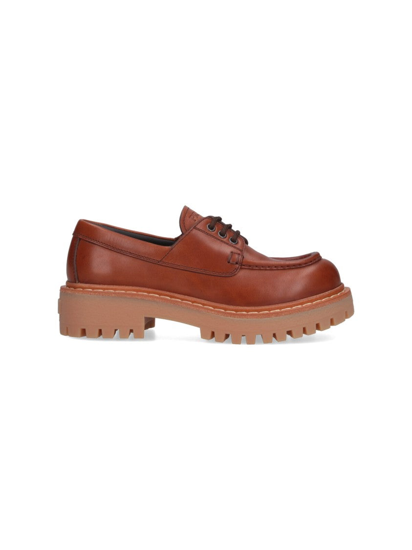 Prada Logo Loafers – Brown