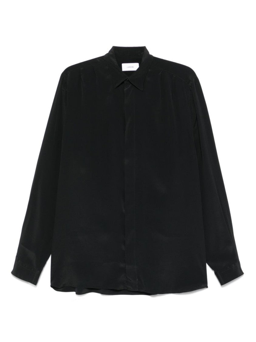 Lardini Black Shirt Crafted From Acetate