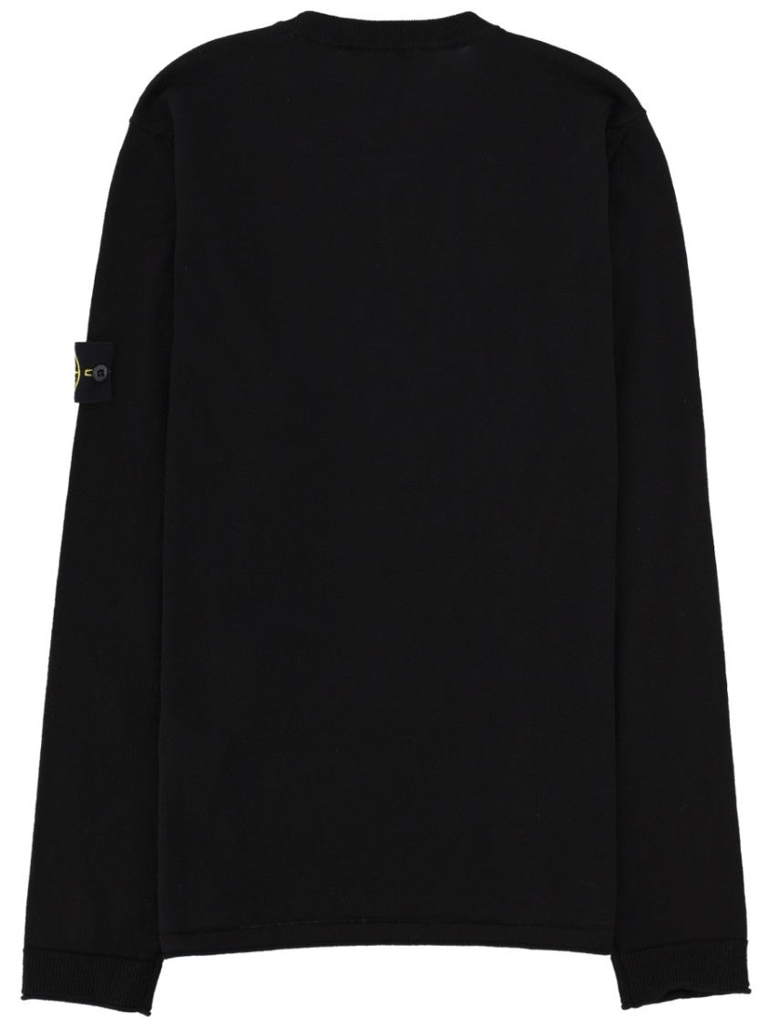 Stone Island Regular Fit Cotton Sweater With Patch Logo Detail