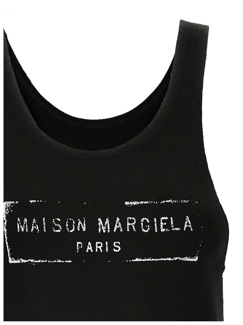 Maison Margiela Used-Effect Logo Tank Top