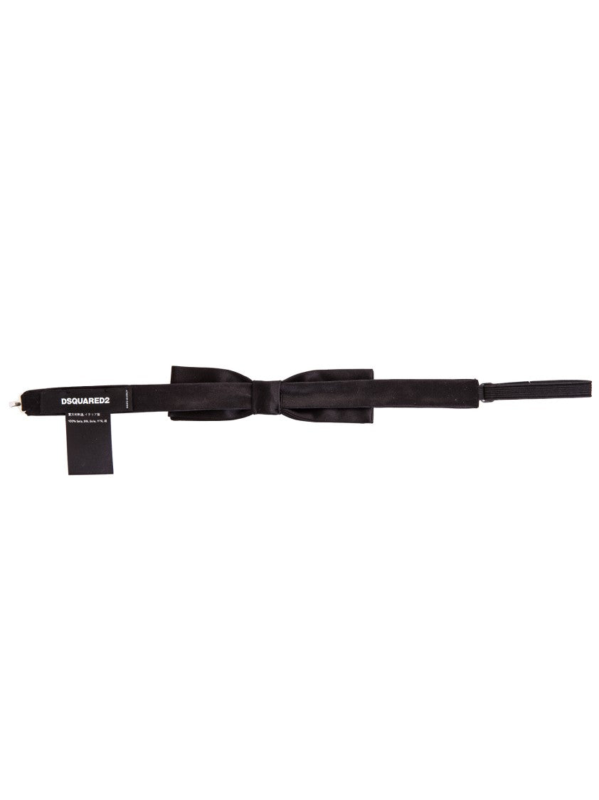 Dsquared2 Black Papillon In Silk Tie