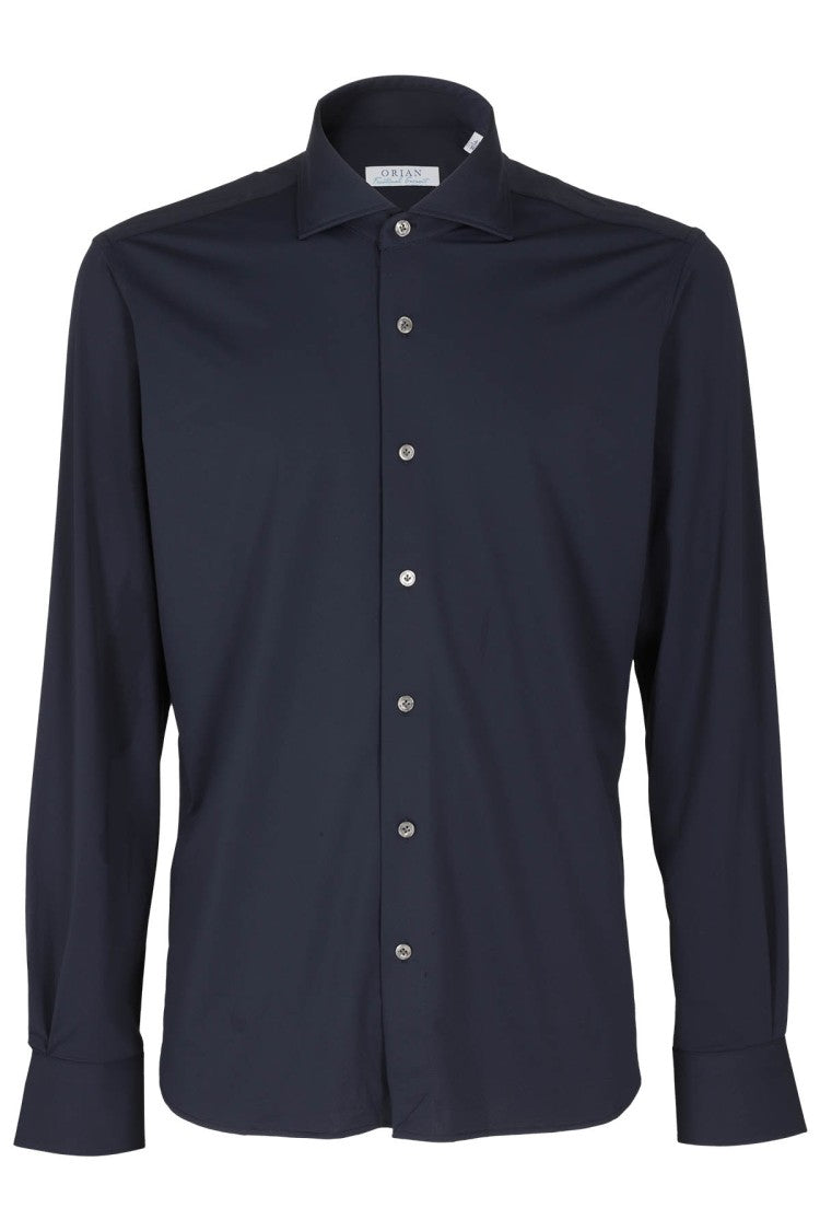 Orian Slim-Fit Blue Shirt With Classic Collar
