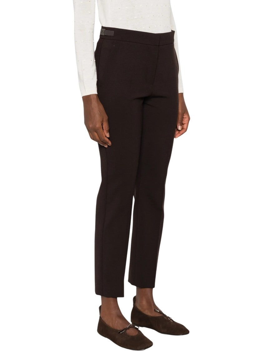 Max Mara Straight-Leg Trousers With Decorative Buckle And Clean Finish