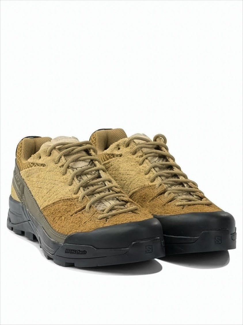 Salomon Textured Tan And Brown Sneakers