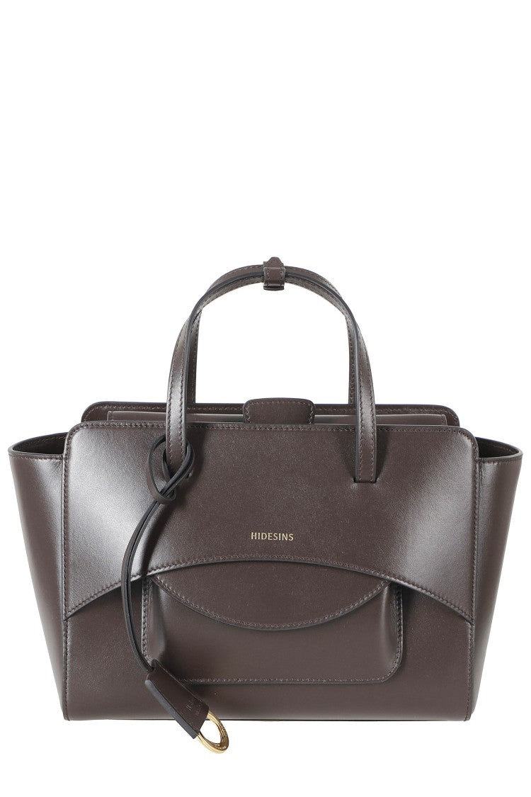Hidesins Brown M Premiere Double Top Handle Leather Handbag