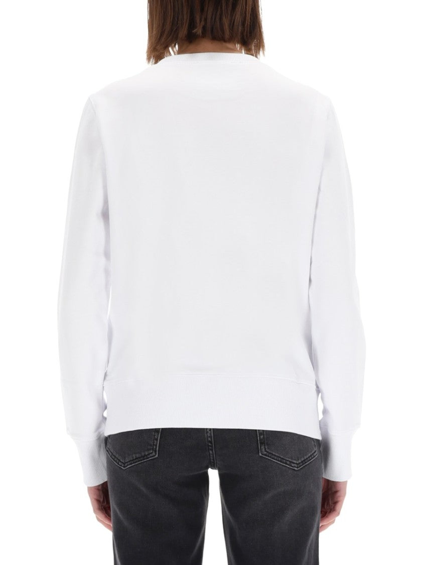Versace Jeans Couture White Minimalist Baroque Logo Sweatshirt