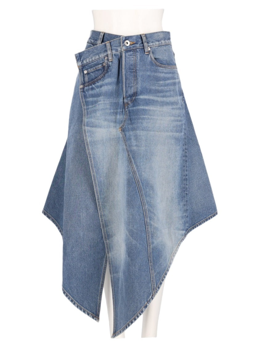 J. W. Anderson Blue Asymmetrical Layered Denim Midi Skirt