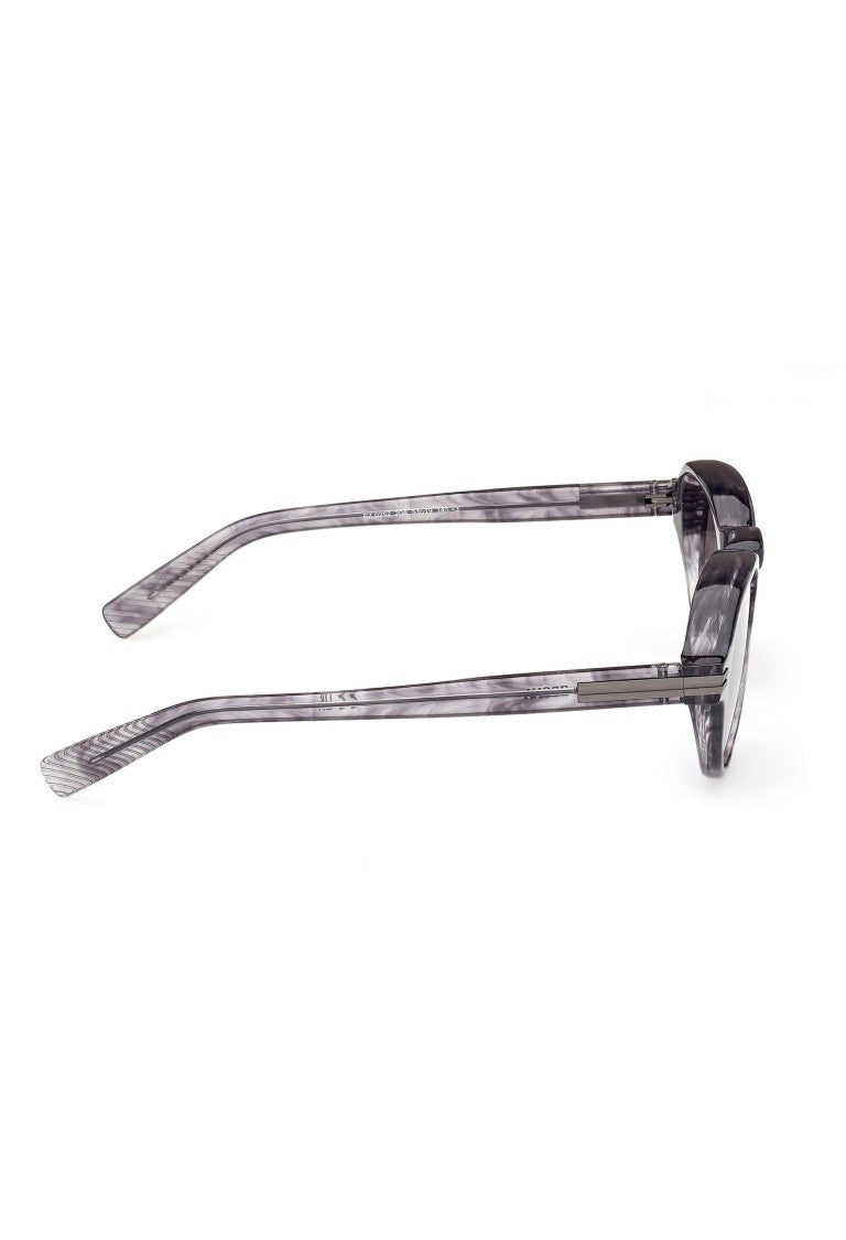 Zegna Dark Brown Acetate Sunglasses With Geometric Design