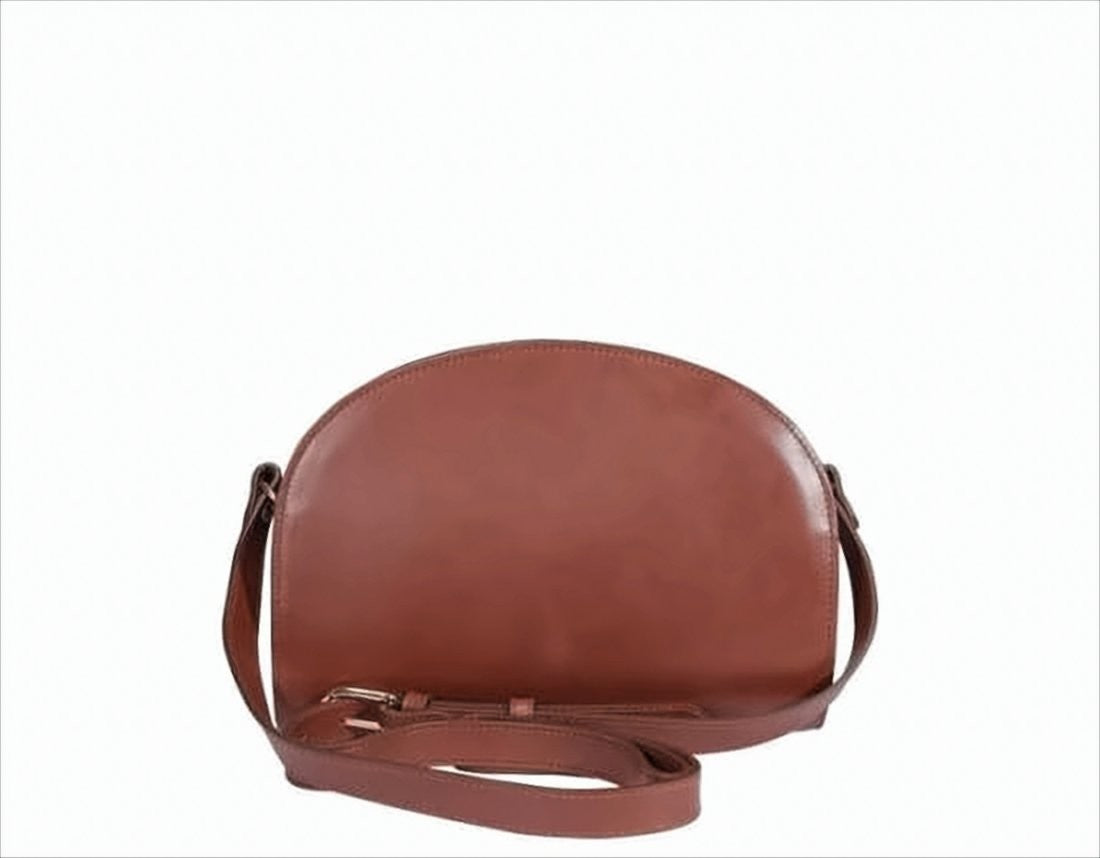 A.P.C. Smooth Leather Half-Moon Small Shoulder Bag