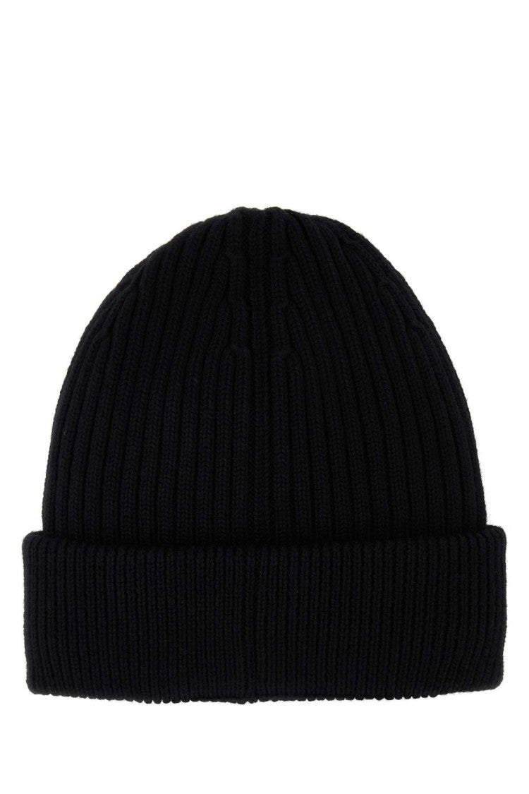 Moncler Grenoble Black Wool Beanie Hat