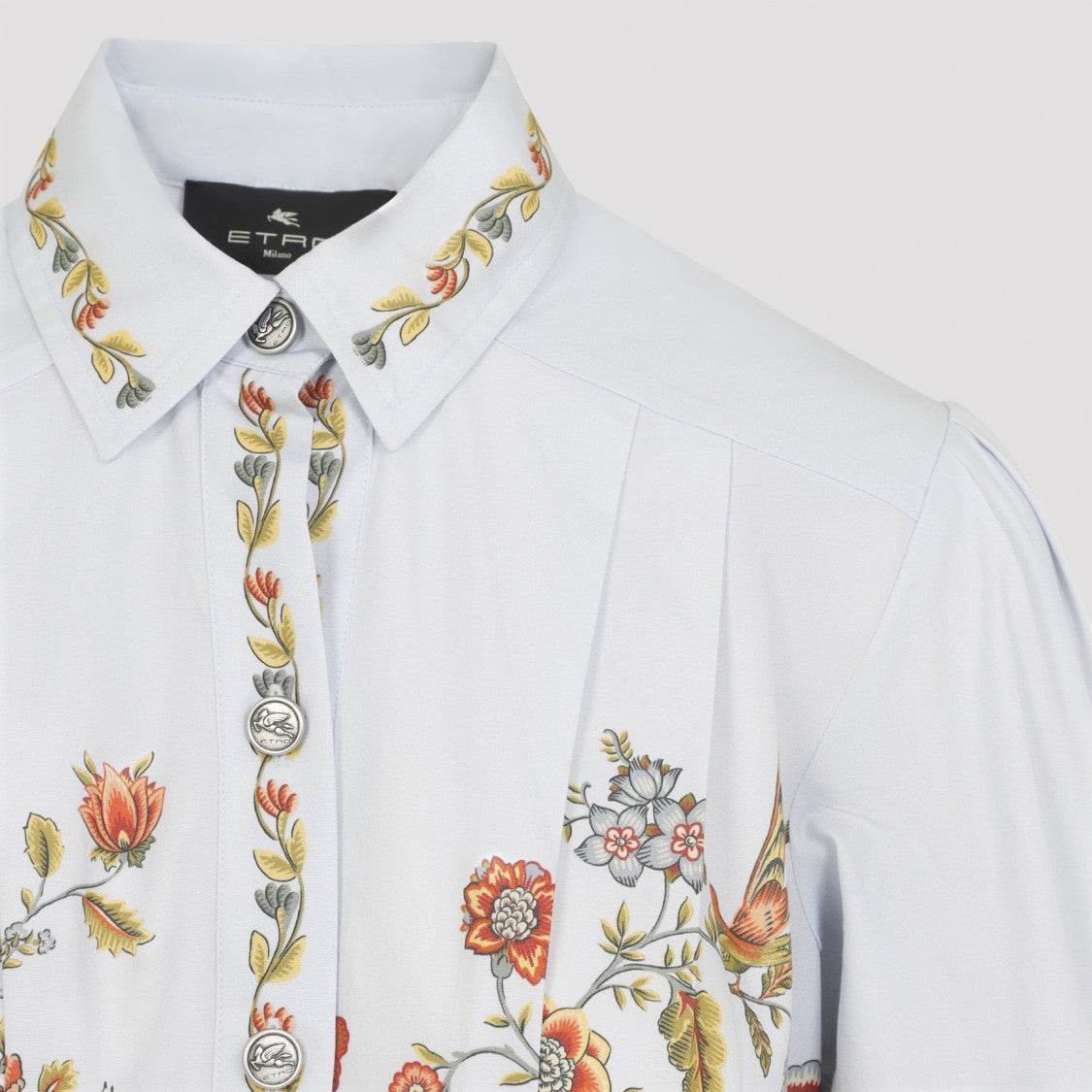 Etro Light Blue Cotton Midi Dress