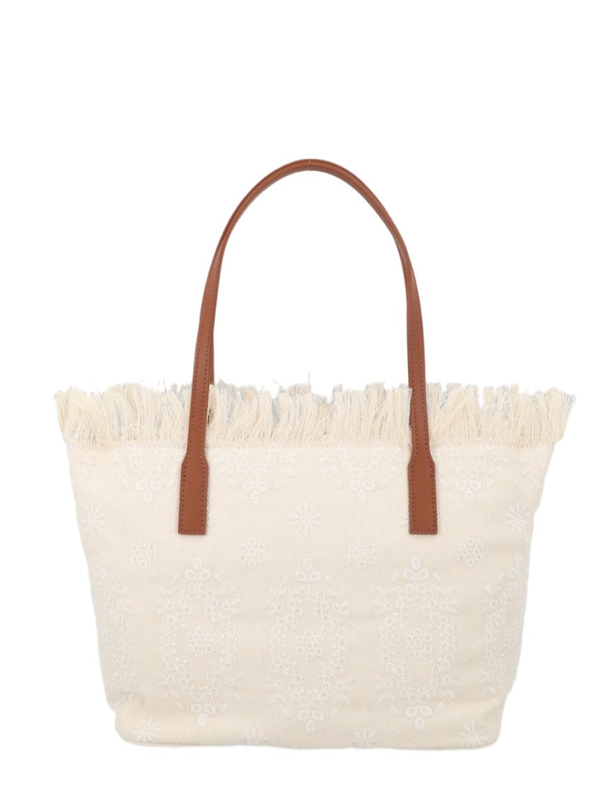 Mc2 Saint Barth City Medium Warm Suede Handles Tote Bag