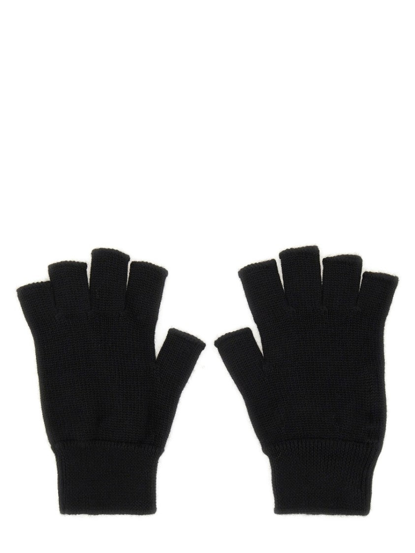 Rick Owens Fingerless Black Cashmere Gloves