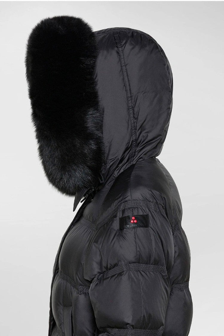 Peuterey Black Hooded Quilted Polyester Puffer Jacket