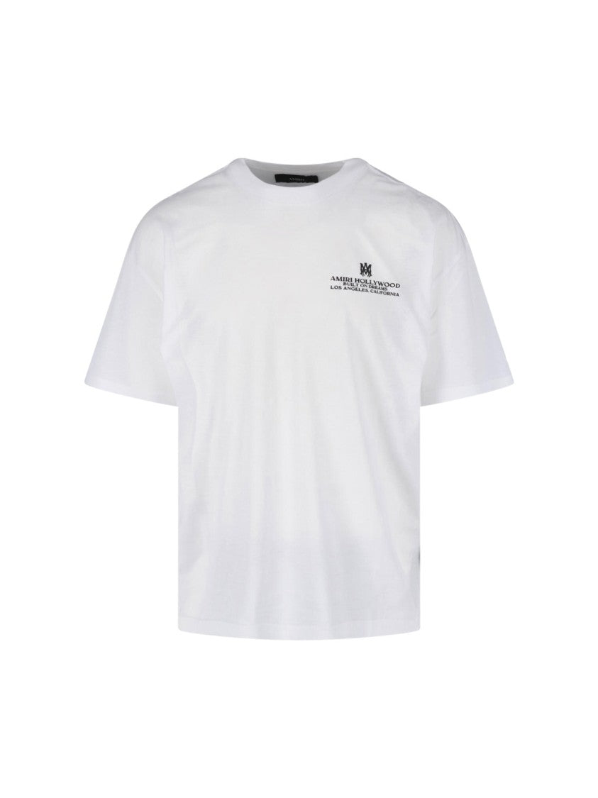 Amiri White Crewneck Logo Cotton T-Shirt