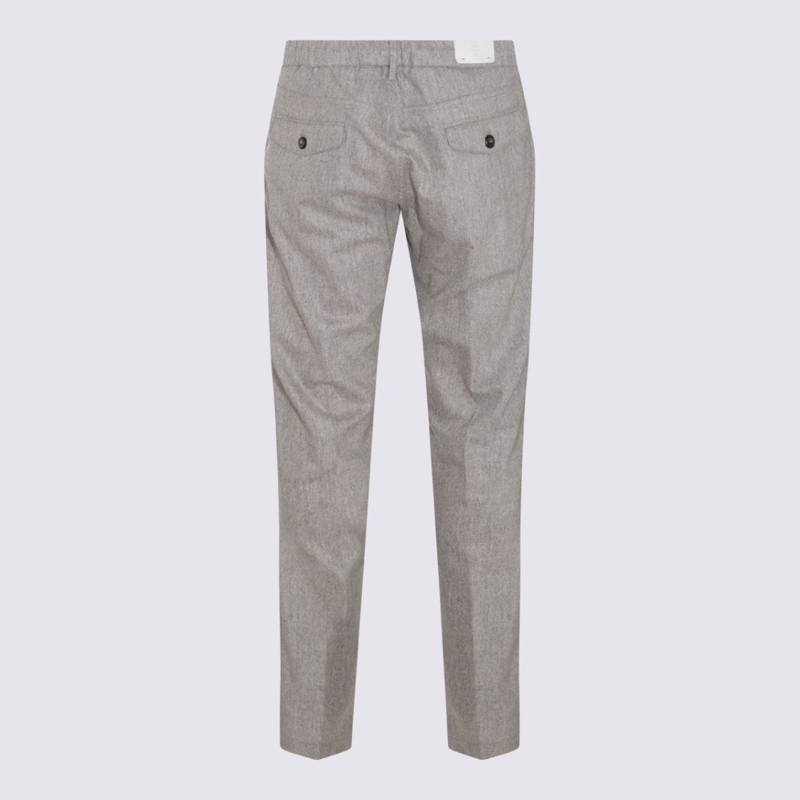 Eleventy Light Grey Fabric Tailored Straight Leg Trousers